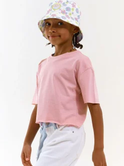 GATE Basic krótki t-shirt z niewykończonym brzegiem|Dzieci Dziewczynki·Koszulki I Topy