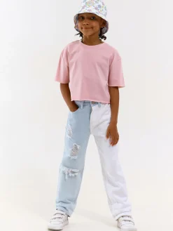 GATE Basic krótki t-shirt z niewykończonym brzegiem|Dzieci Dziewczynki·Koszulki I Topy