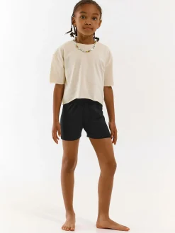 GATE Basic krótki t-shirt z niewykończonym brzegiem|Dzieci Dziewczynki·Koszulki I Topy