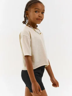 GATE Basic krótki t-shirt z niewykończonym brzegiem|Dzieci Dziewczynki·Koszulki I Topy