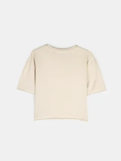 GATE Basic krótki t-shirt z niewykończonym brzegiem|Dzieci Dziewczynki·Koszulki I Topy