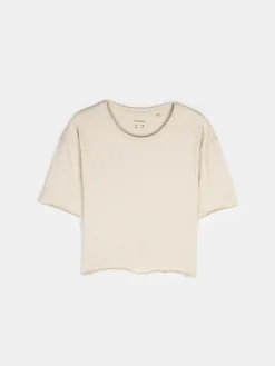 GATE Basic krótki t-shirt z niewykończonym brzegiem|Dzieci Dziewczynki·Koszulki I Topy