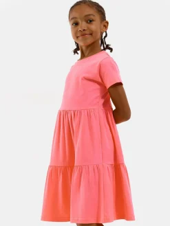 GATE Basicowa, bawełniana sukienka z falbankami|Dzieci Dziewczynki·Sukienki