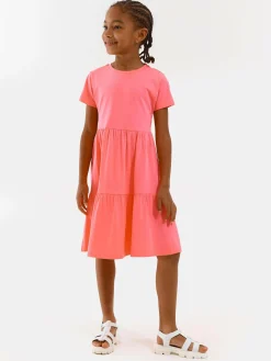 GATE Basicowa, bawełniana sukienka z falbankami|Dzieci Dziewczynki·Sukienki