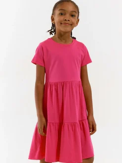 GATE Basicowa, bawełniana sukienka z falbankami|Dzieci Dziewczynki·Sukienki