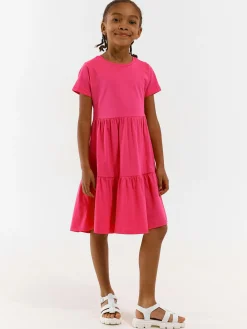 GATE Basicowa, bawełniana sukienka z falbankami|Dzieci Dziewczynki·Sukienki