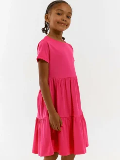 GATE Basicowa, bawełniana sukienka z falbankami|Dzieci Dziewczynki·Sukienki