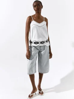 GATE Bawełniana bluzka na ramiączkach| Koszulki I Topy·Topy|Koszulki I Topy·Podkoszulki ☀️