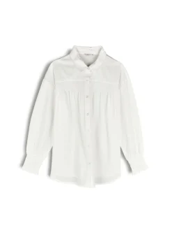 GATE Bawełniana bluzka z długim rękawem| Koszulki I Topy·Bluzki