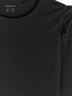 GATE Bawełniana elastyczna koszulka z falbanami i długimi rękawami dla dziewczynek|Dzieci Dziewczynki·Koszulki I Topy