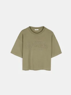 GATE Bawełniana heavy koszulka z haftem| Koszulki I Topy·Koszulki