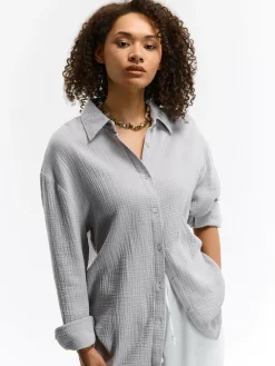 GATE Bawełniana koszula|Damskie Koszulki I Topy·Koszule Damskie