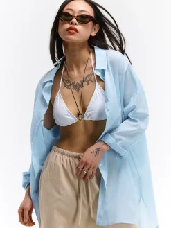 GATE Bawełniana koszula| Kategorie·Akcesoria Plażowe|Kategorie·Stroje Kąpielowe ☀️