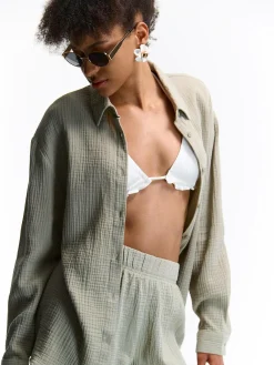 GATE Bawełniana koszula|Damskie Koszulki I Topy·Koszule Damskie