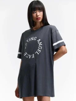 GATE Bawełniana koszula nocna oversize z nadrukiem| Bielizna·Bielizna Nocna