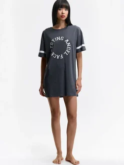 GATE Bawełniana koszula nocna oversize z nadrukiem| Bielizna·Bielizna Nocna