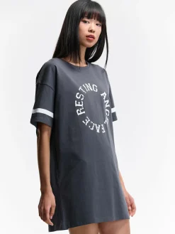 GATE Bawełniana koszula nocna oversize z nadrukiem| Bielizna·Bielizna Nocna