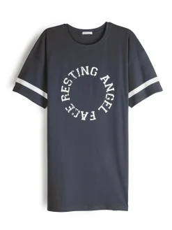 GATE Bawełniana koszula nocna oversize z nadrukiem| Bielizna·Bielizna Nocna