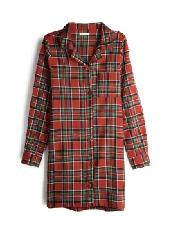 GATE Bawełniana koszula nocna w kratę| Bielizna·Bielizna Nocna