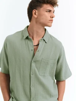 GATE Bawełniana koszula o regularnym kroju| Koszulki·Koszule