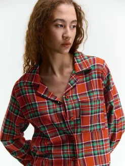 GATE Bawełniana koszula piżamowa w kratkę| Bielizna·Bielizna Nocna