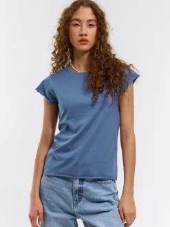 GATE Bawełniana koszulka basic z niewykończonym brzegiem| Koszulki I Topy·Koszulki