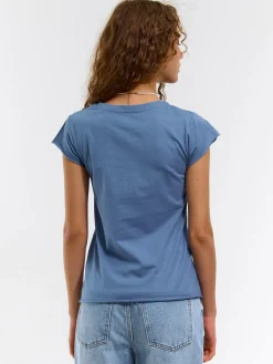 GATE Bawełniana koszulka basic z niewykończonym brzegiem| Koszulki I Topy·Koszulki