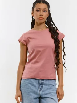 GATE Bawełniana koszulka basic z niewykończonym brzegiem| Koszulki I Topy·Koszulki