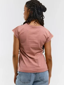 GATE Bawełniana koszulka basic z niewykończonym brzegiem| Koszulki I Topy·Koszulki