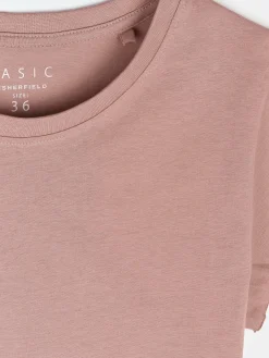 GATE Bawełniana koszulka basic z niewykończonym brzegiem| Koszulki I Topy·Koszulki