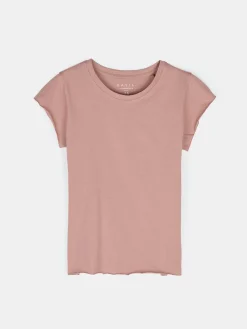 GATE Bawełniana koszulka basic z niewykończonym brzegiem| Koszulki I Topy·Koszulki