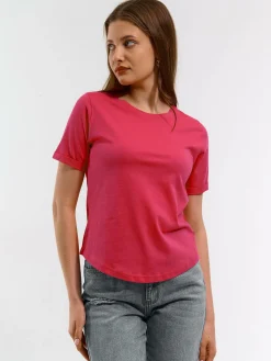 GATE Bawełniana koszulka basic z krótkim rękawem| Koszulki I Topy·Koszulki