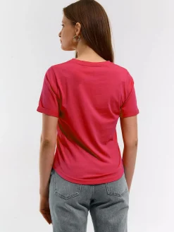 GATE Bawełniana koszulka basic z krótkim rękawem| Koszulki I Topy·Koszulki