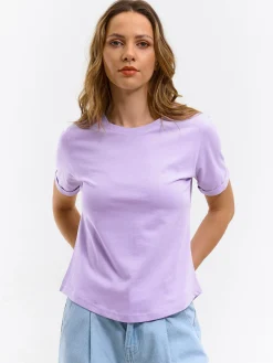 GATE Bawełniana koszulka basic z krótkim rękawem| Koszulki I Topy·Koszulki