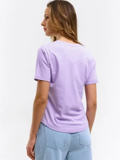 GATE Bawełniana koszulka basic z krótkim rękawem| Koszulki I Topy·Koszulki