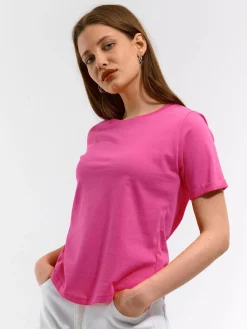 GATE Bawełniana koszulka basic z krótkim rękawem| Koszulki I Topy·Koszulki