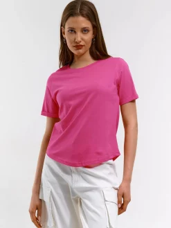 GATE Bawełniana koszulka basic z krótkim rękawem| Koszulki I Topy·Koszulki