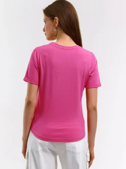 GATE Bawełniana koszulka basic z krótkim rękawem| Koszulki I Topy·Koszulki