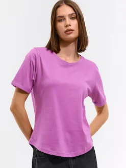 GATE Bawełniana koszulka basic z krótkim rękawem| Koszulki I Topy·Koszulki