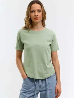 GATE Bawełniana koszulka basic z krótkim rękawem| Koszulki I Topy·Koszulki