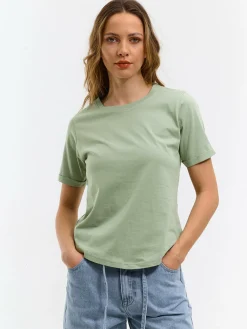 GATE Bawełniana koszulka basic z krótkim rękawem| Koszulki I Topy·Koszulki