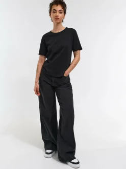 GATE Bawełniana koszulka basic z krótkim rękawem| Koszulki I Topy·Koszulki