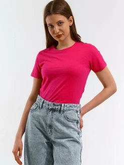 GATE Bawełniana koszulka basic z krótkim rękawem| Koszulki I Topy·Koszulki