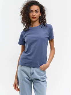 GATE Bawełniana koszulka basic z krótkim rękawem| Koszulki I Topy·Koszulki