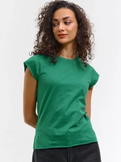 GATE Bawełniana koszulka basic z niewykończonym brzegiem| Koszulki I Topy·Koszulki