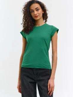 GATE Bawełniana koszulka basic z niewykończonym brzegiem| Koszulki I Topy·Koszulki