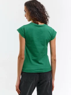 GATE Bawełniana koszulka basic z niewykończonym brzegiem| Koszulki I Topy·Koszulki