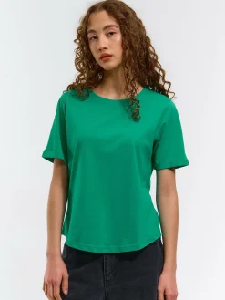 GATE Bawełniana koszulka basic z krótkim rękawem| Koszulki I Topy·Koszulki