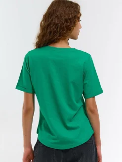 GATE Bawełniana koszulka basic z krótkim rękawem| Koszulki I Topy·Koszulki