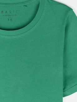 GATE Bawełniana koszulka basic z krótkim rękawem| Koszulki I Topy·Koszulki